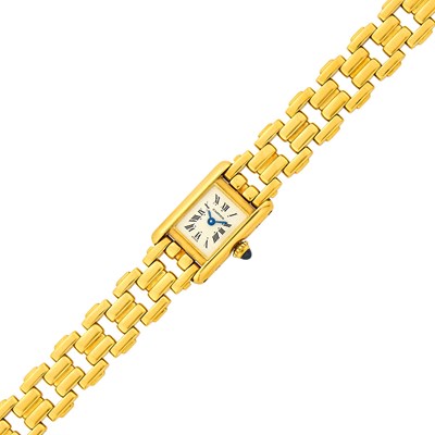 Lot 1012 - Cartier Paris Gold 'Tank' Wristwatch