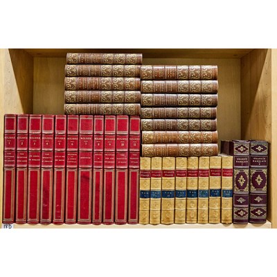 Lot 540 - Fine Bindings including a tall red set of Moliere