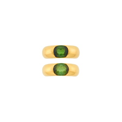 Lot 1096 - Cartier Pair of Gold and Tourmaline Rings, France