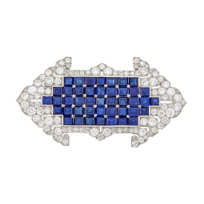 Lot 150 - Platinum, Sapphire and Diamond Brooch