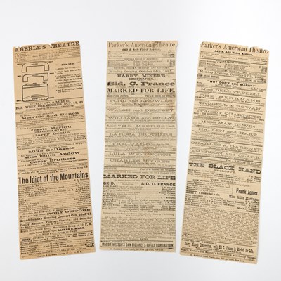 Lot 643 - A group of three late-nineteenth century New York City theatre broadsheets