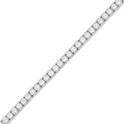 Lot 133 - Tiffany & Co. Platinum and Diamond Straightline Bracelet