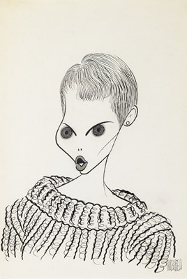 Lot 151 - An original Al Hirschfeld of a 1960s era Mia Farrow