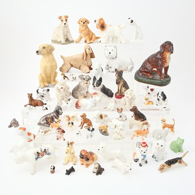 Lot 214 - Group of Porcelain and Other Dog Figures