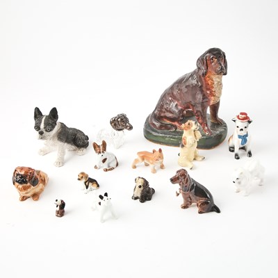 Lot 214 - Group of Porcelain and Other Dog Figures