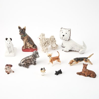 Lot 214 - Group of Porcelain and Other Dog Figures