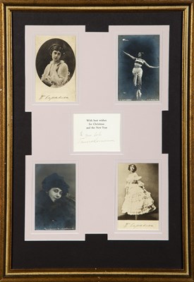 Lot 220 - Tamara Karsavina signed postcards