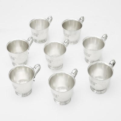 Lot 37 - American Sterling Silver Revere Form Punch Bowl and Eight American Sterling Silver Cups