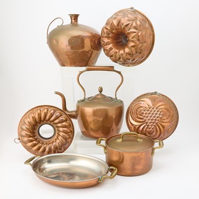 Lot 288 - Group of Seven Copper Pots and Pans