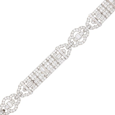 Lot 137 - Platinum and Diamond Bracelet