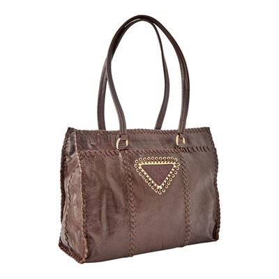 Lot 1181 - Prada Brown Leather 'Antic Whipstitch' Tote Bag