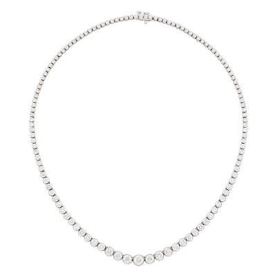 Lot 1158 - White Gold and Diamond Necklace