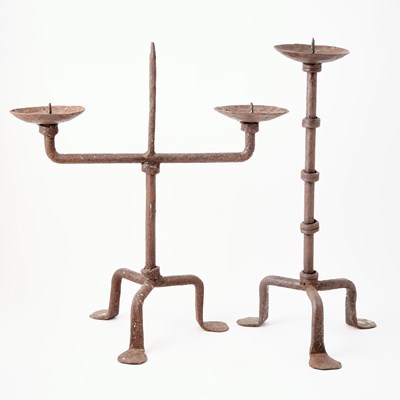Lot 296 - Two Metal Candlesticks