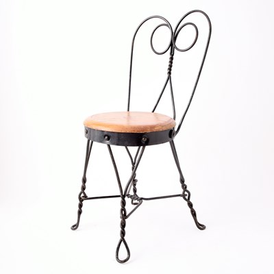 Lot 293 - Iron and Wood Child's Chair