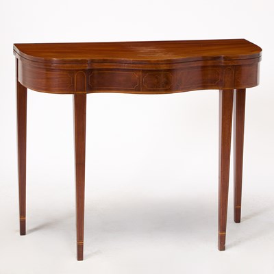 Lot 418 - Federal Inlaid Mahogany Serpentine Card Table