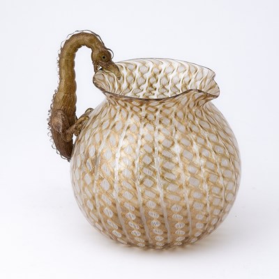 Lot 76 - Murano Art Nouveau Blown Glass 'Dragon' Pitcher