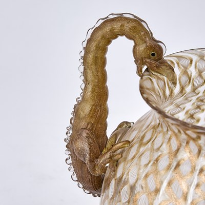 Lot 76 - Murano Art Nouveau Blown Glass 'Dragon' Pitcher