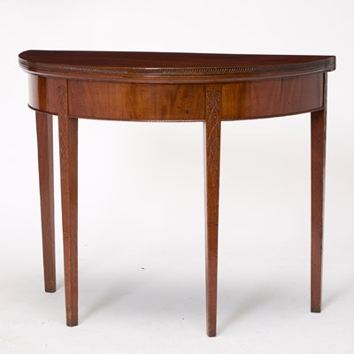 Lot 410 - Federal Mahogany Fold-Over Demilune Card Table