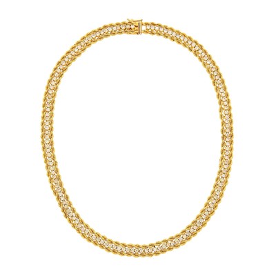 Lot 1020 - Gold and Diamond Necklace