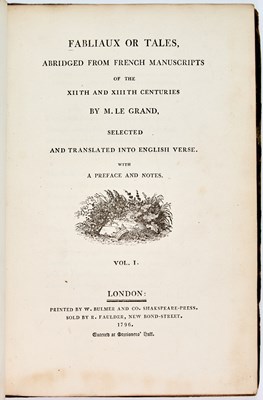 Lot 17 - An English translation of medieval French fabliaux, with engravings by Bewick