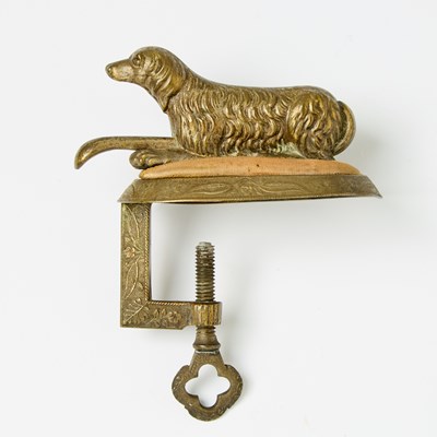 Lot 1030 - Cast and Stamped Brass Dog Sewing Clamp