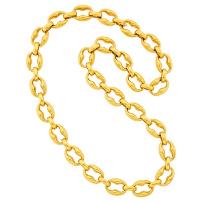 Lot 103 - Bulgari Long Gold Link Necklace/Bracelet Combination