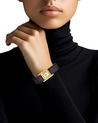 Lot 126 - Cartier Paris Gold 'Tank' Wristwatch