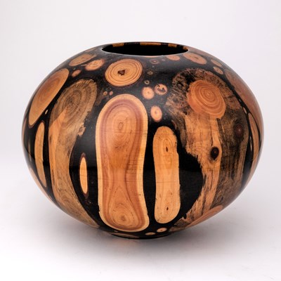 Lot 1117 - Philip Moulthrop Turned Bundled White Pine Mosaic Globe