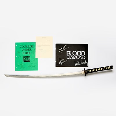 Lot 299 - A Samurai sword prop featured in The Last Samurai and an item signed by Leonardo DiCaprio