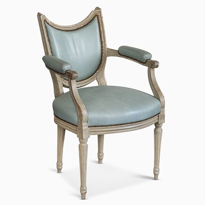 Lot 1139 - Gustav III White Painted and Upholstered Armchair
