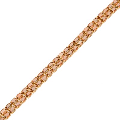Lot 155 - Low Karat Gold and Multicolored Topaz Bracelet
