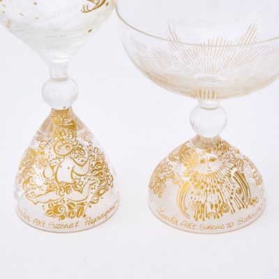 Lot 63 - Set of Seventeen Bjorn Wiinblad for Rosenthal 'Magic Flute' Drinking Glasses