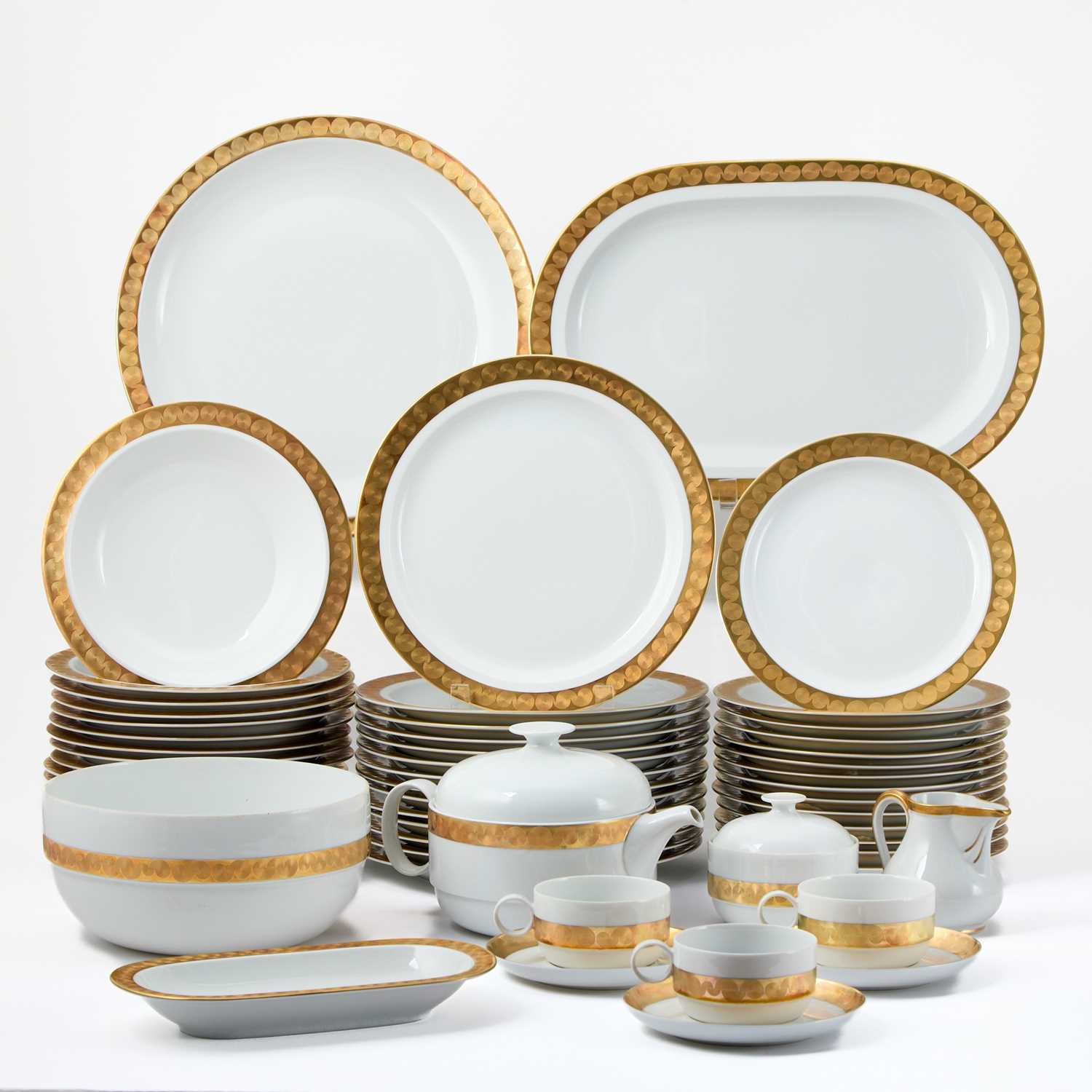Lot 47 - Rosenthal Porcelain Gold Rimmed Dinner Service