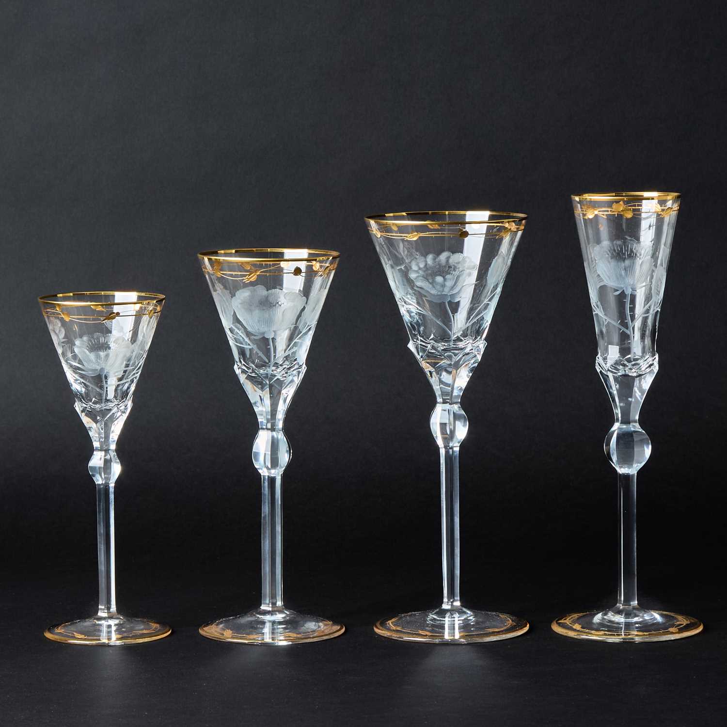 Lot 35 - Group of Moser Glass 'Paula' Pattern Stemware