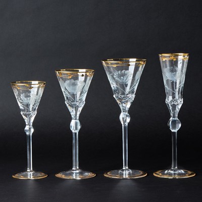 Lot 35 - Group of Moser Glass 'Paula' Pattern Stemware