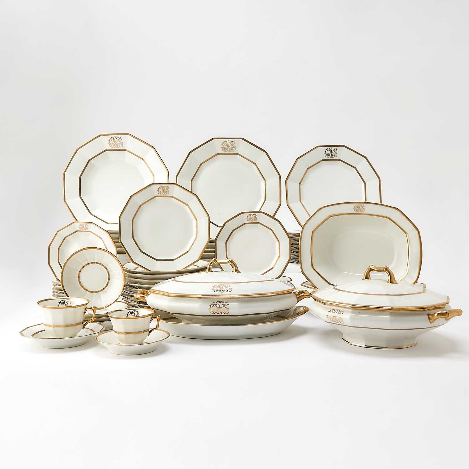 Lot 69 - Limoges Porcelain Gilt Decorated Partial Dinner Service