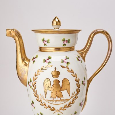 Lot 80 - French Gilt and Hand-Painted Porcelain Partial Dessert Service