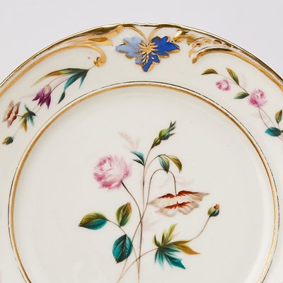 Lot 80 - French Gilt and Hand-Painted Porcelain Partial Dessert Service