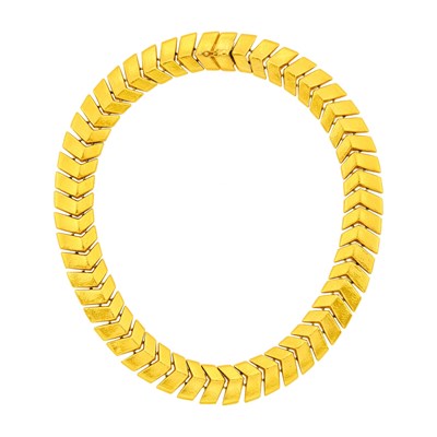 Lot 140 - Ilias Lalaounis Hammered Gold Necklace