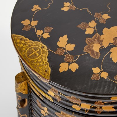 Lot 86 - Pair of Japanese Gilt-Decorated Lacquer Containers