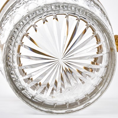 Lot 65 - Empire Style Gilt-Metal, Wheel-Engraved and Molded Glass Wine Cooler