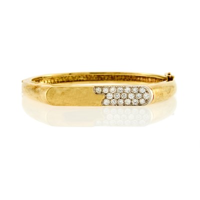 Lot 1304 - Gold and Diamond Bangle Bracelet