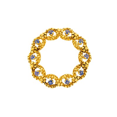 Lot 1299 - Tiffany & Co. Gold and Sapphire Wreath Brooch