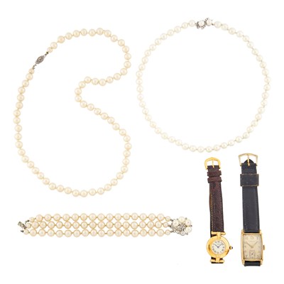 Lot 1334 - Group of Cultured and Imitation Pearl, Gold-Filled and Vermeil Jewelry