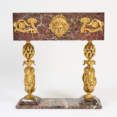 Lot 606 - French Gilt-Bronze Mounted White-Veined Red Marble Jardinière