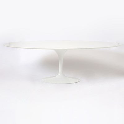 Lot 360 - Enameled Aluminum and Laminate "Tulip" Style Dining Table