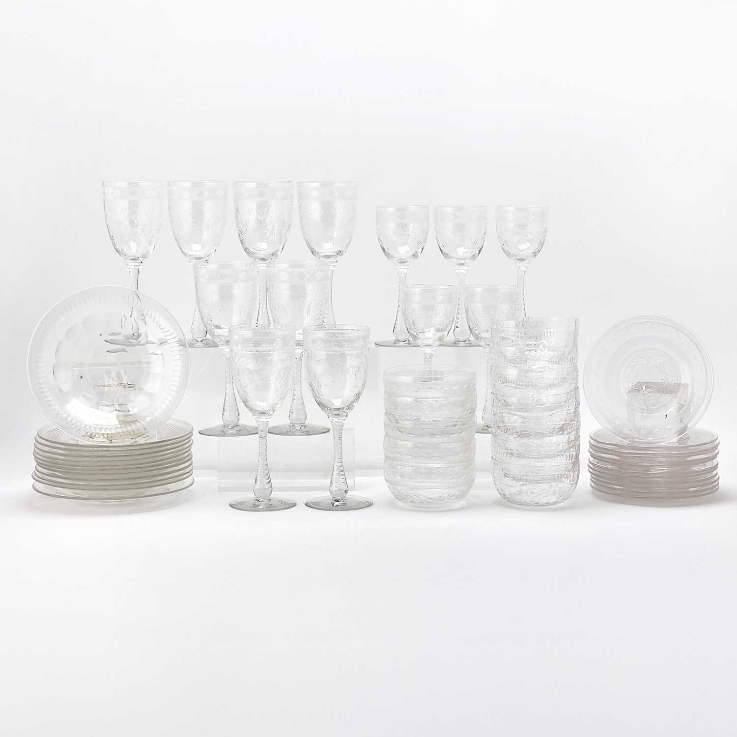 Lot 64 - Group of Hawkes and Other Colorless Glass Table Articles