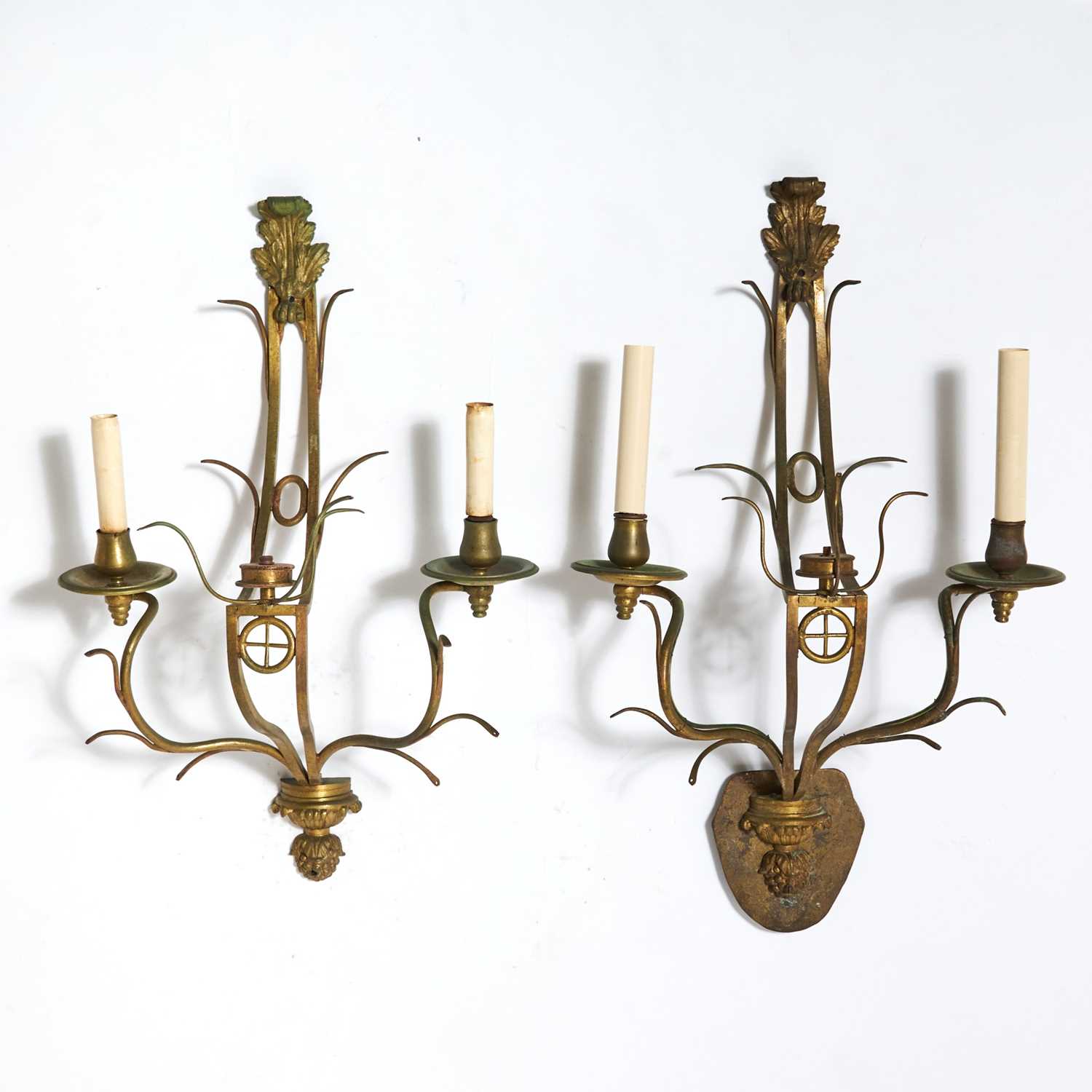 Lot 168 - Pair of French Bronze Two-Light Sconces
