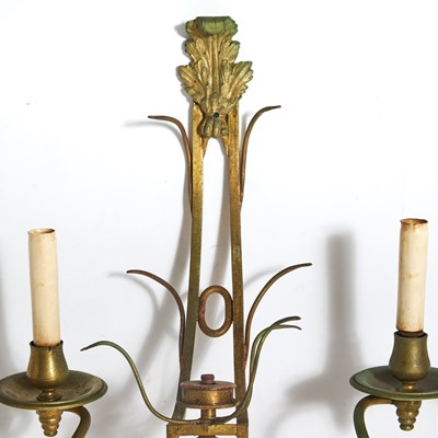 Lot 168 - Pair of French Bronze Two-Light Sconces