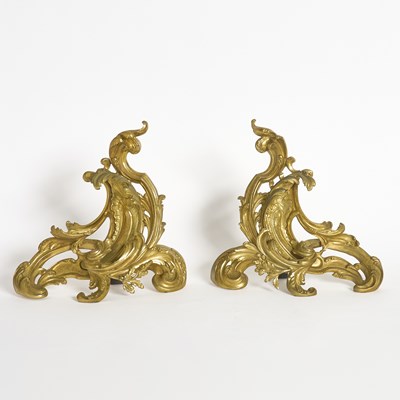 Lot 235 - Pair of Louis XV Style Gilt-Bronze Chenets